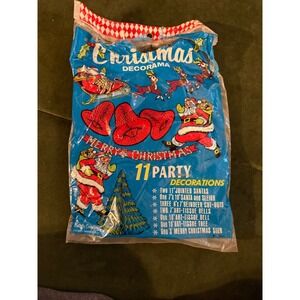 Vintage Christmas‎ Decorama 7 Party Decorations Santa Reindeer Sleigh Bells